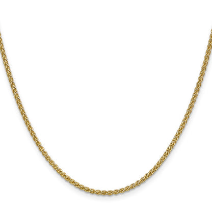 3 Inch 14K Yellow Gold 2.1mm Spiga Chain Necklace