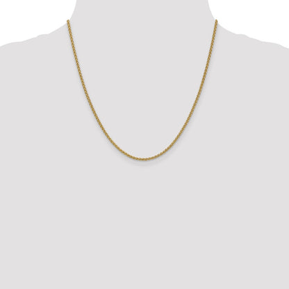 20 Inch 14K 2.1mm Spiga Chain Necklace
