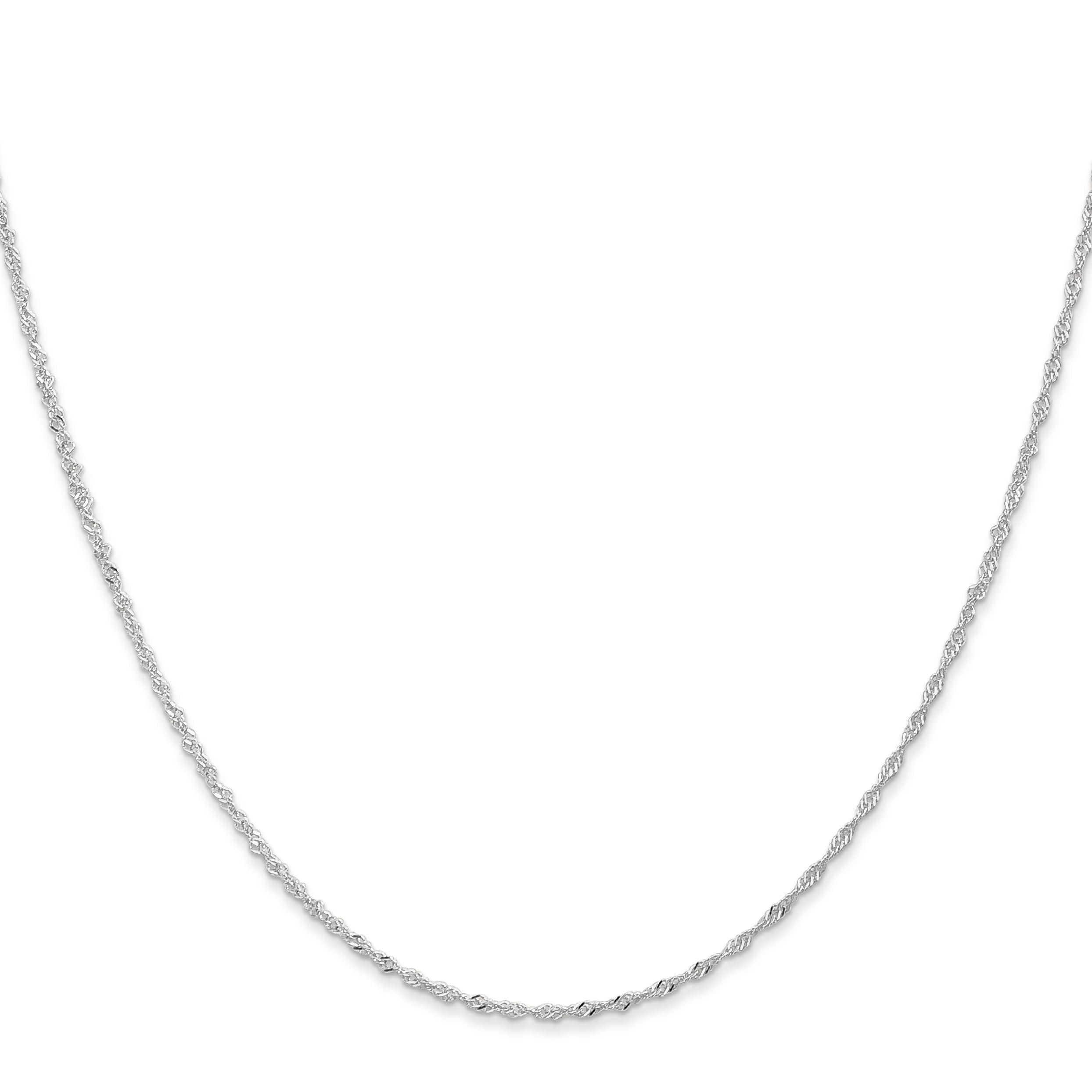 20 Inch 10K White Gold 1mm Singapore Chain