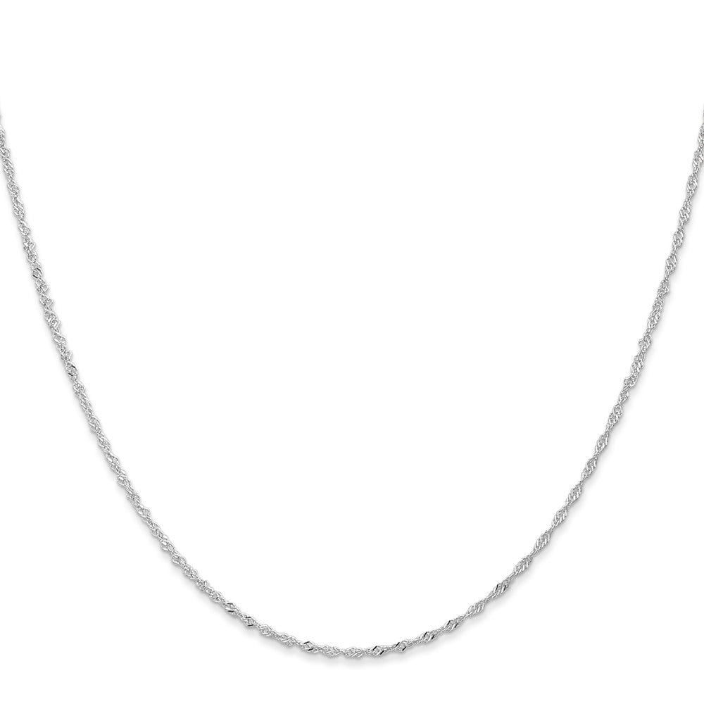 16 Inch 10K White Gold 1mm Singapore Chain Necklace