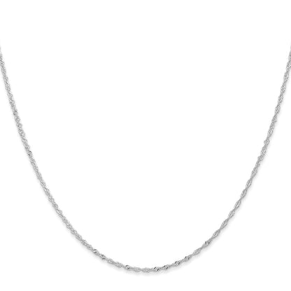 16 Inch 10K White Gold 1mm Singapore Chain Necklace