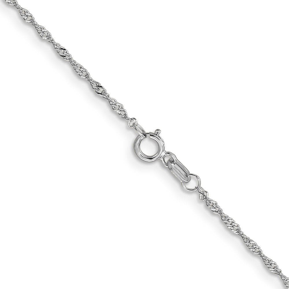 16 Inch 10K White Gold 1mm Singapore Chain Necklace