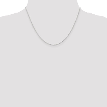 18 Inch 10K White Gold 1mm Singapore Chain