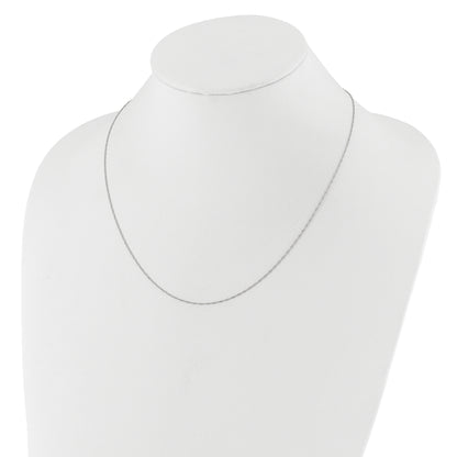 22 Inch 10K White Gold Adjustable 1mm Singapore Chain