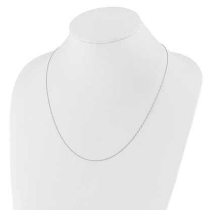 22 Inch 10K White Gold Adjustable 1mm Singapore Chain
