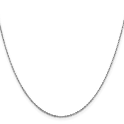16 Inch 14K White Gold 1.3mm Loose Rope Chain Necklace