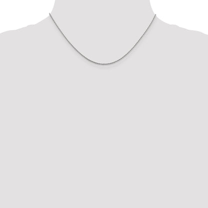 16 Inch 14K White Gold 1.3mm Loose Rope Chain Necklace