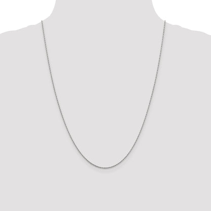 24 Inch 14K White Gold 1.3mm Loose Rope Chain Necklace
