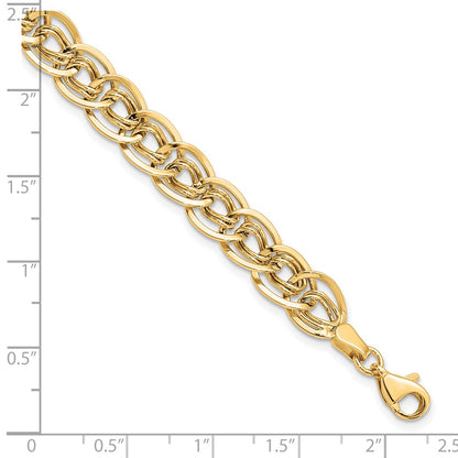10K Yellow Gold Triple Fancy Link Bracelet
