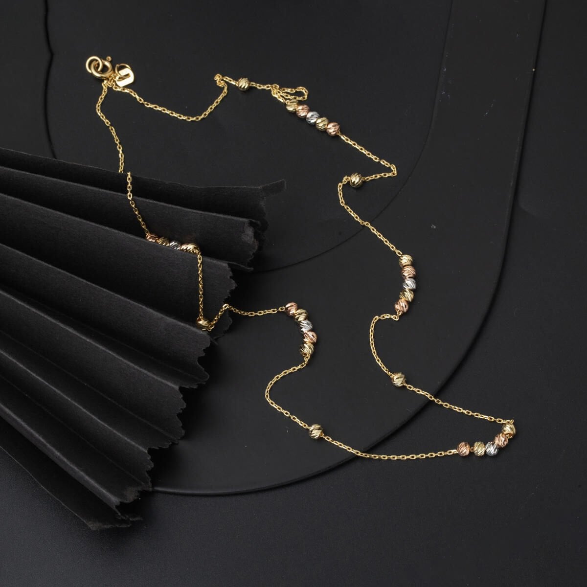14K Yellow Gold Bead Chain Necklace (3 g)