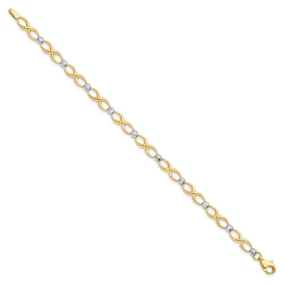 10K Two-Tone D/c Bracelet