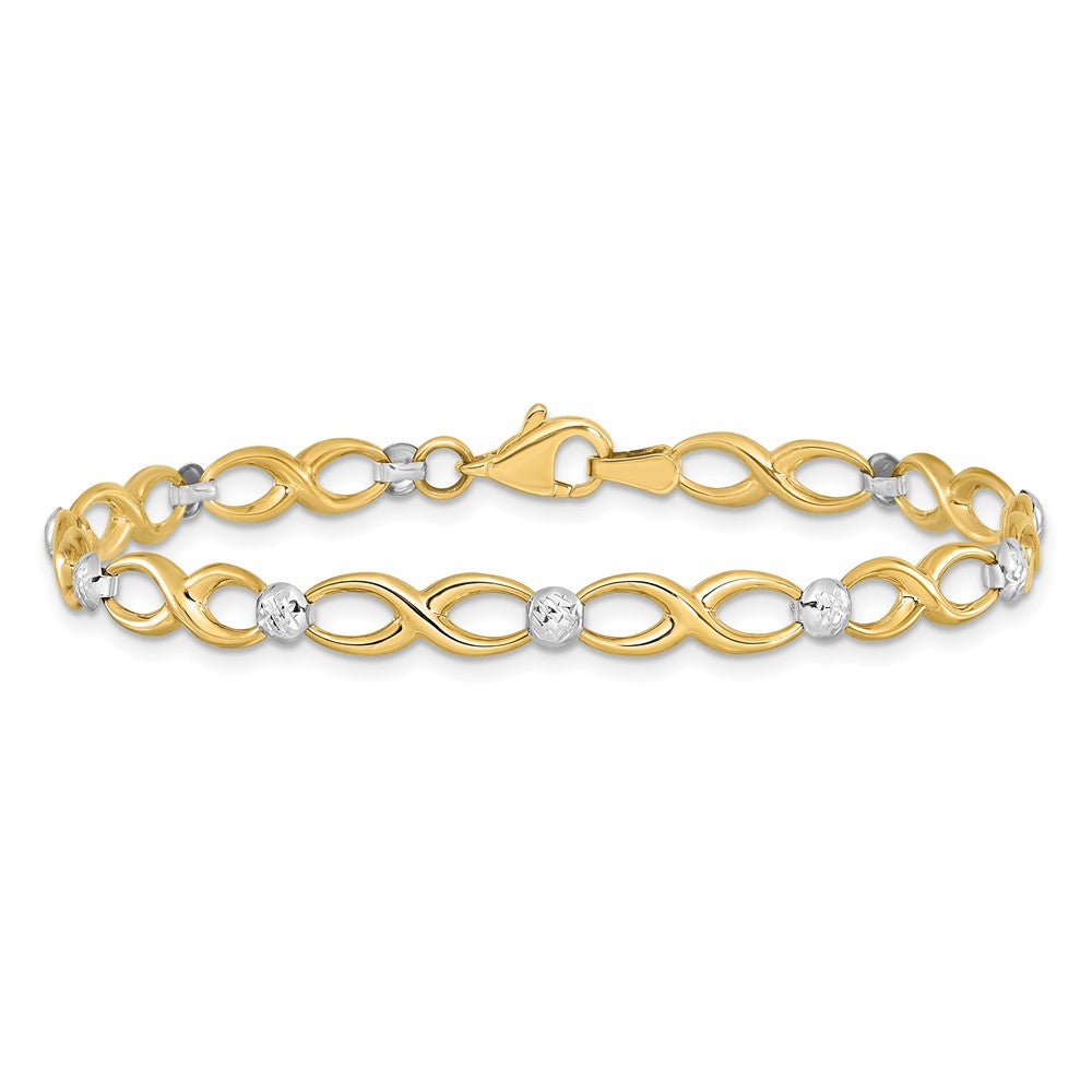 10K Two-Tone D/c Bracelet