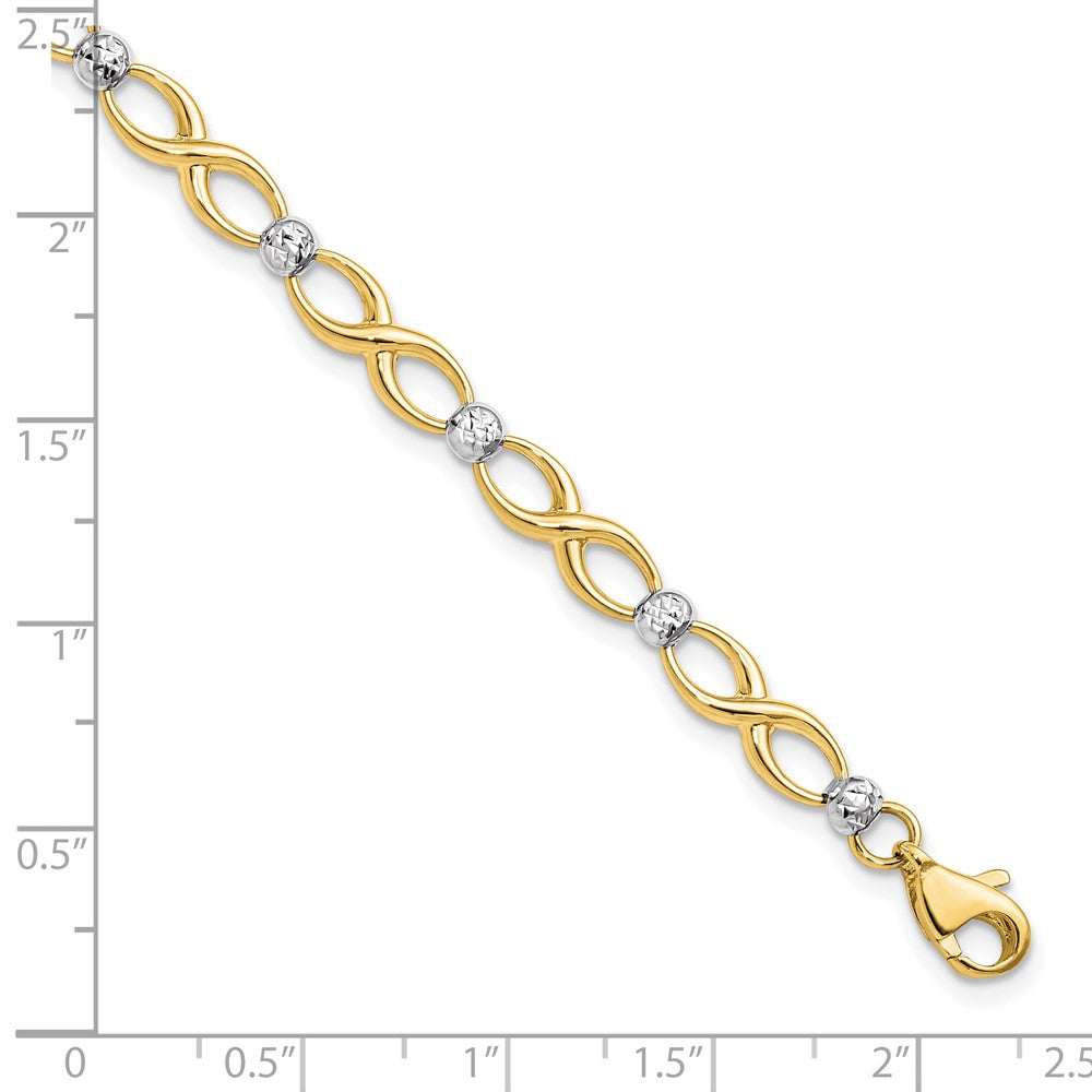 10K Two-Tone D/c Bracelet