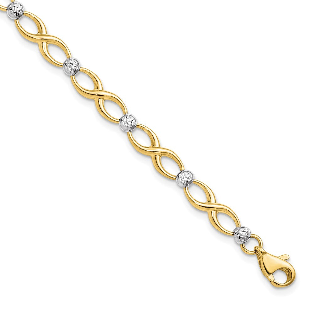 10K Two-Tone D/c Bracelet