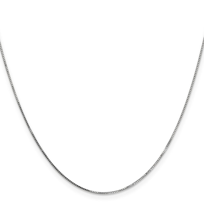 16 Inch 10K White Gold .7mm Box Chain Necklace