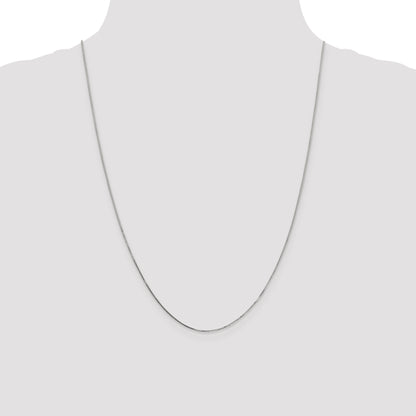 24 Inch 10K White Gold .7mm Box Chain