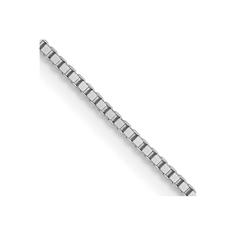 20 Inch 10K White Gold .7mm Box Chain Necklace