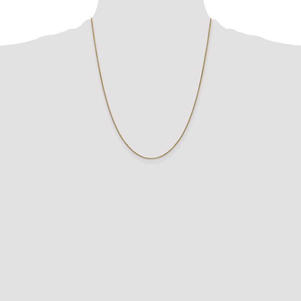 22 Inch 10K Yellow Gold .8mm Box Chain Necklace