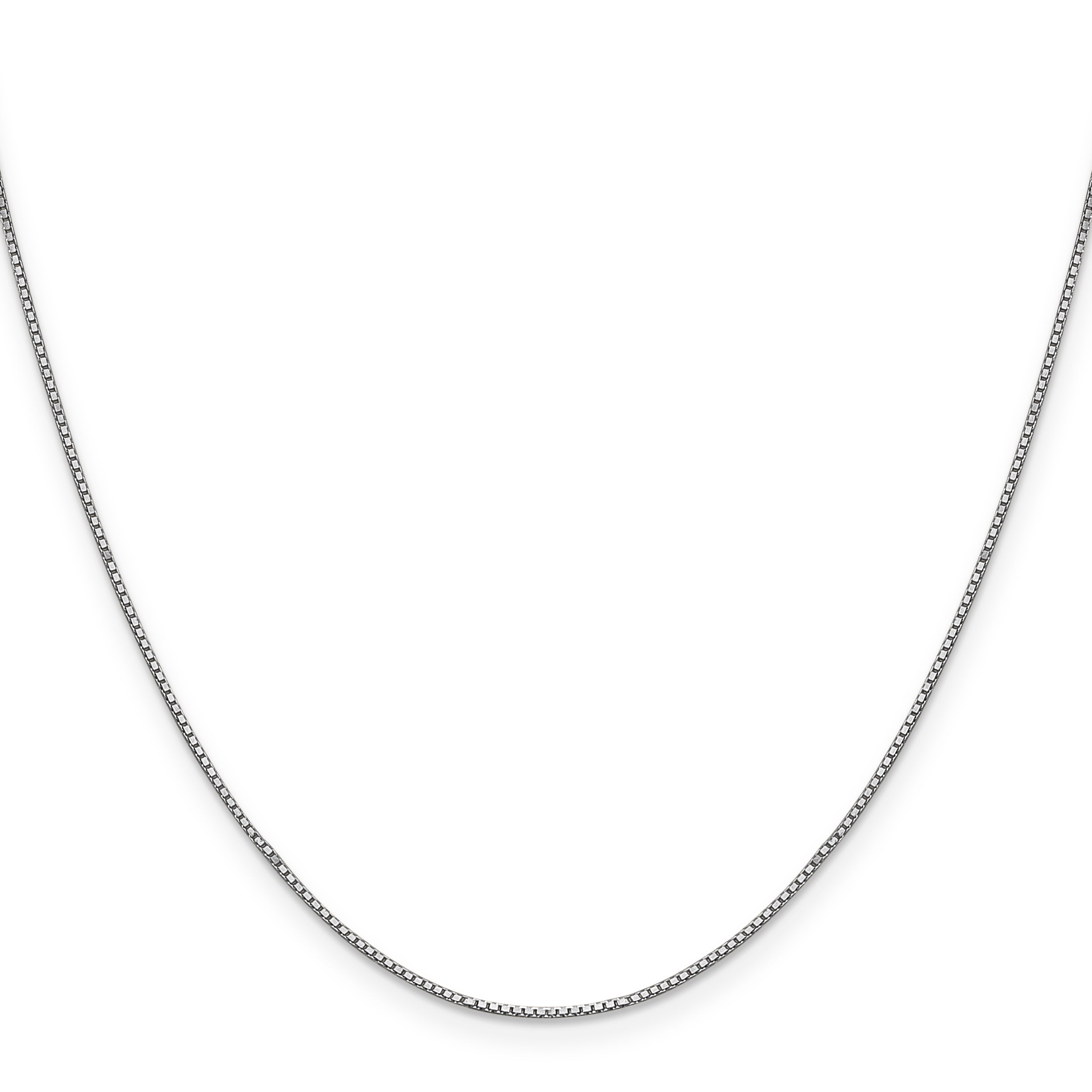 24 Inch 10K White Gold .8mm Box Chain
