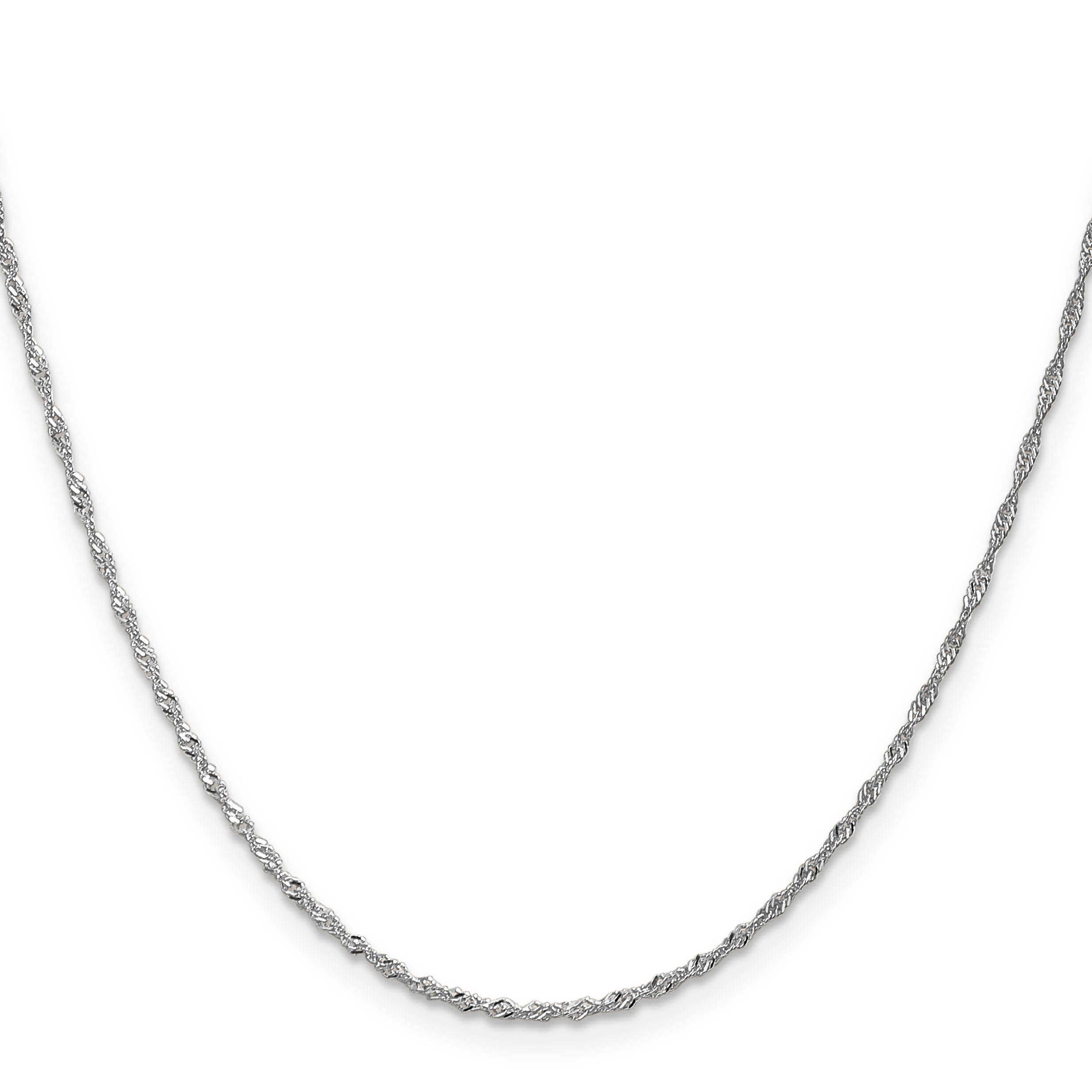 20 Inch 10K White Gold 1.3mm Singapore Chain