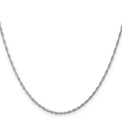 20 Inch 10K White Gold 1.3mm Singapore Chain