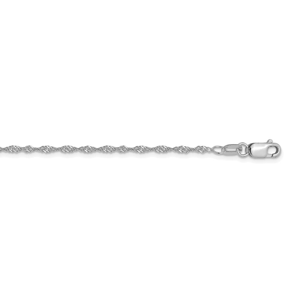 20 Inch 10K White Gold 1.3mm Singapore Chain Necklace