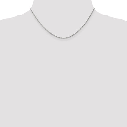 16 Inch 10K White Gold 1.3mm Singapore Chain