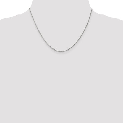 18 Inch 10K White Gold 1.3mm Singapore Chain