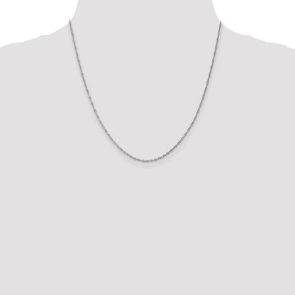 20 Inch 10K White Gold 1.3mm Singapore Chain