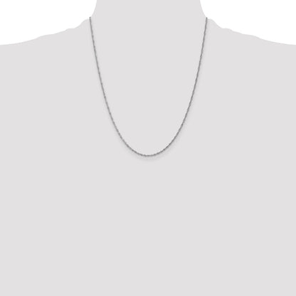 22 Inch 10K White Gold 1.3mm Singapore Chain Necklace