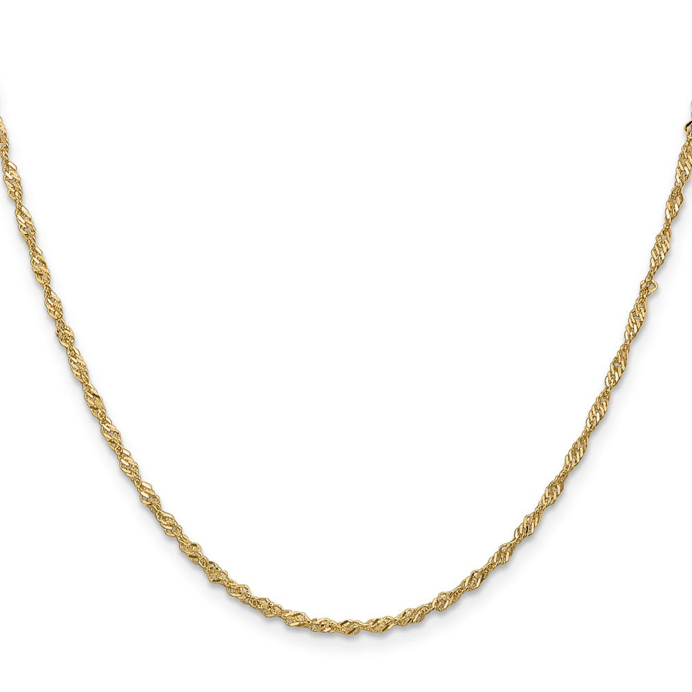 24 Inch 10K 1.7 mm Singapore Chain Necklace