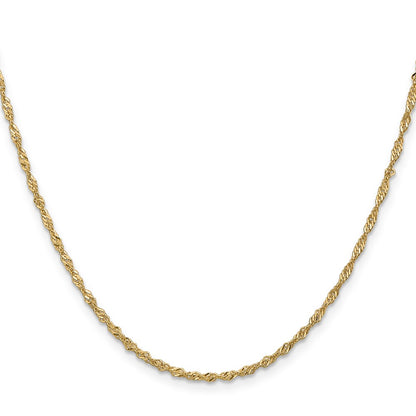 20 Inch 10K 1.7 mm Singapore Chain Necklace