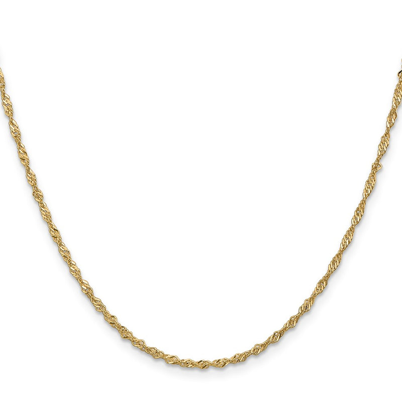 18 Inch 10K 1.7 mm Singapore Chain Necklace