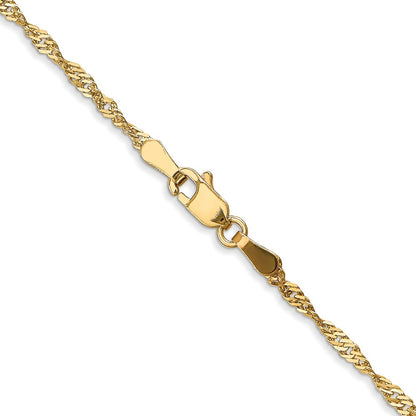 24 Inch 10K 1.7 mm Singapore Chain Necklace