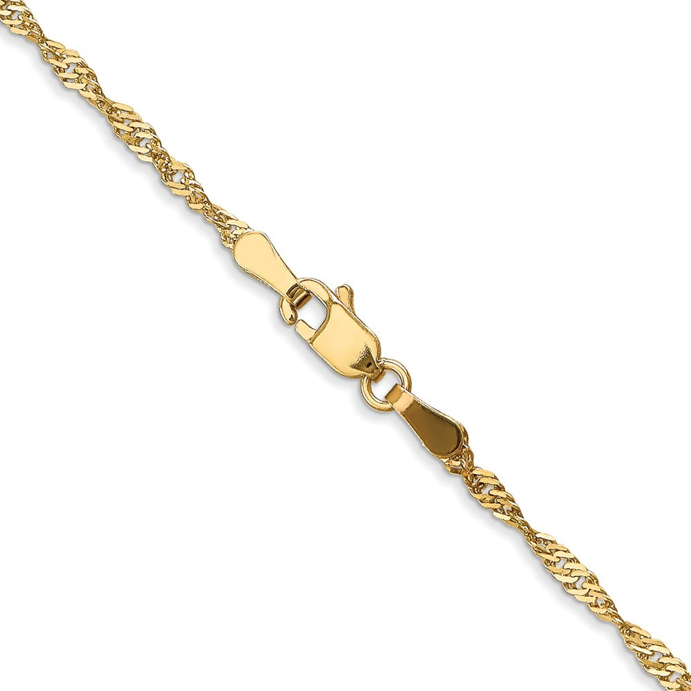 18 Inch 10K 1.7 mm Singapore Chain Necklace