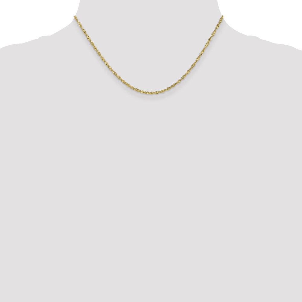 16 Inch 10K 1.7 mm Singapore Chain Necklace