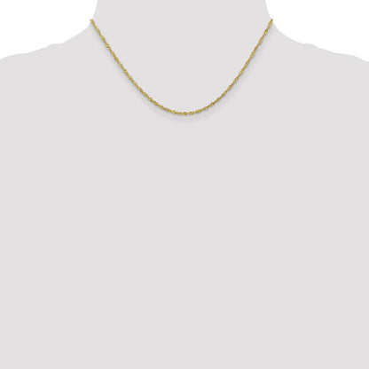 16 Inch 10K 1.7 mm Singapore Chain Necklace