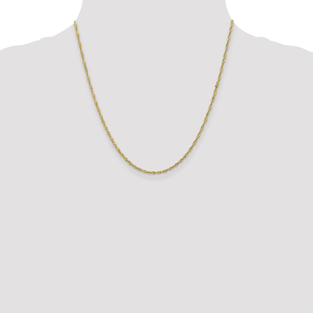 20 Inch 10K 1.7 mm Singapore Chain Necklace