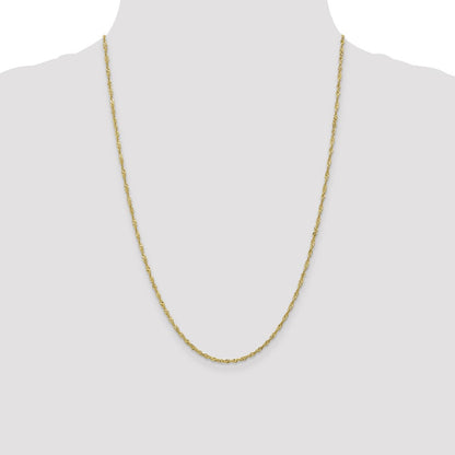 24 Inch 10K 1.7 mm Singapore Chain Necklace
