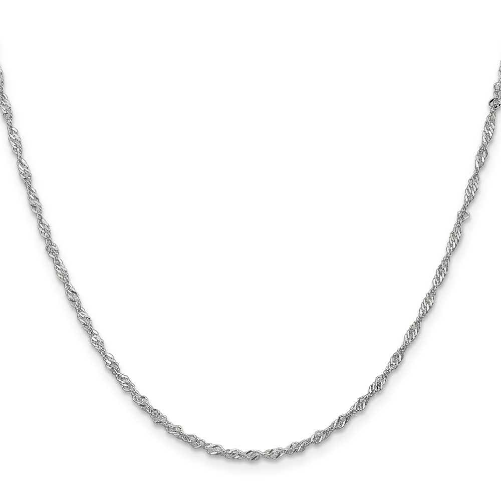 24 Inch 10K White Gold 1.7mm Singapore Chain Necklace