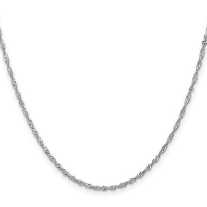 18 Inch 10K White Gold 1.7mm Singapore Chain