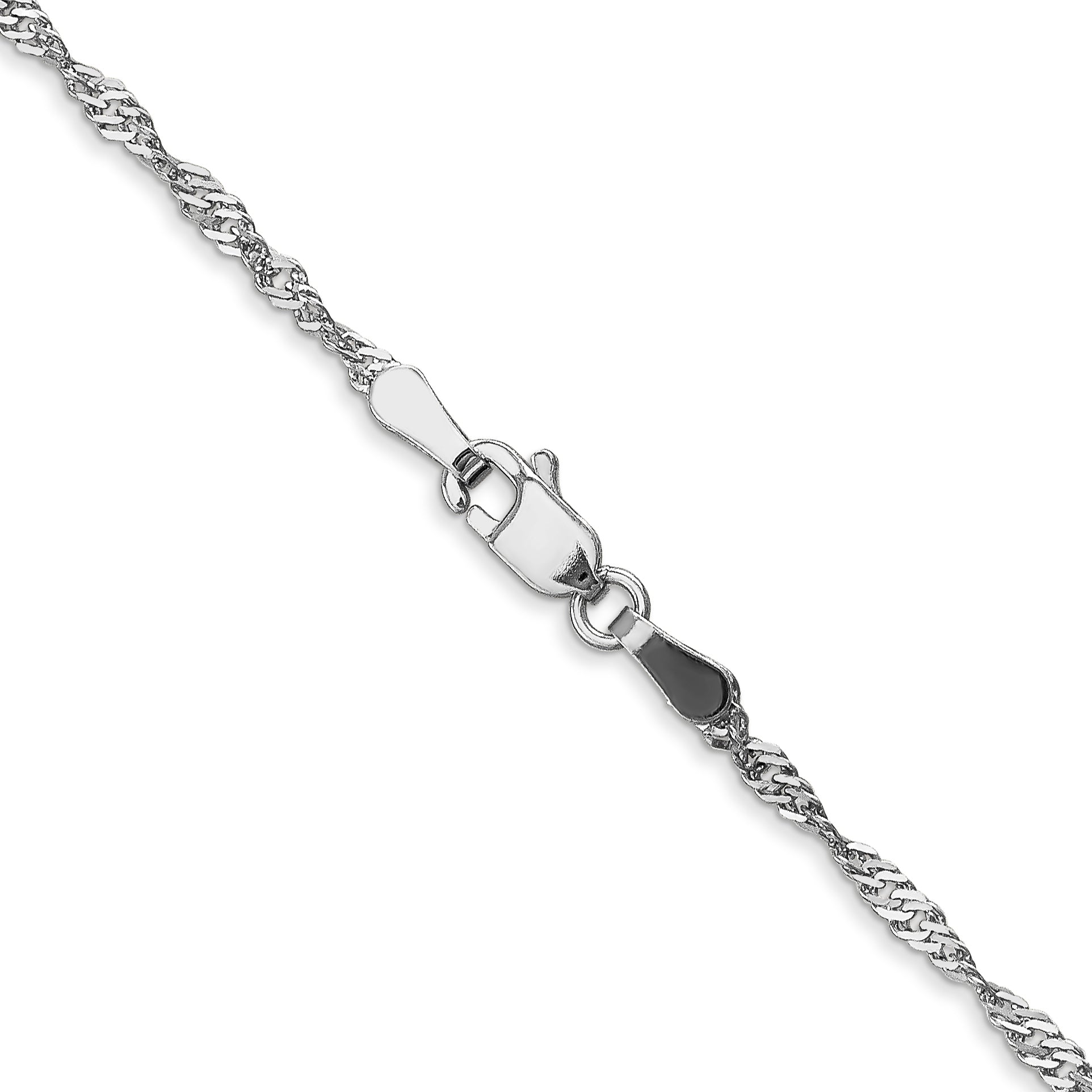 18 Inch 10K White Gold 1.7mm Singapore Chain