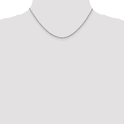 16 Inch 10K White Gold 1.7mm Singapore Chain