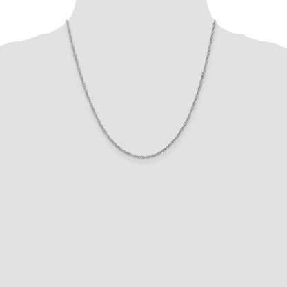 20 Inch 10K White Gold 1.7mm Singapore Chain
