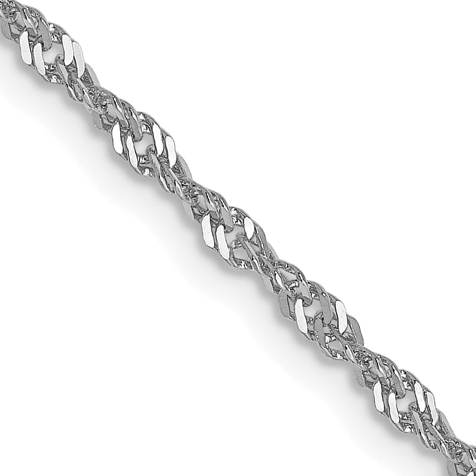 20 Inch 10K White Gold 1.7mm Singapore Chain