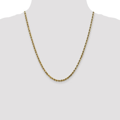 22 Inch 10K 3.5mm Diamond-Cut Rope Chain Necklace