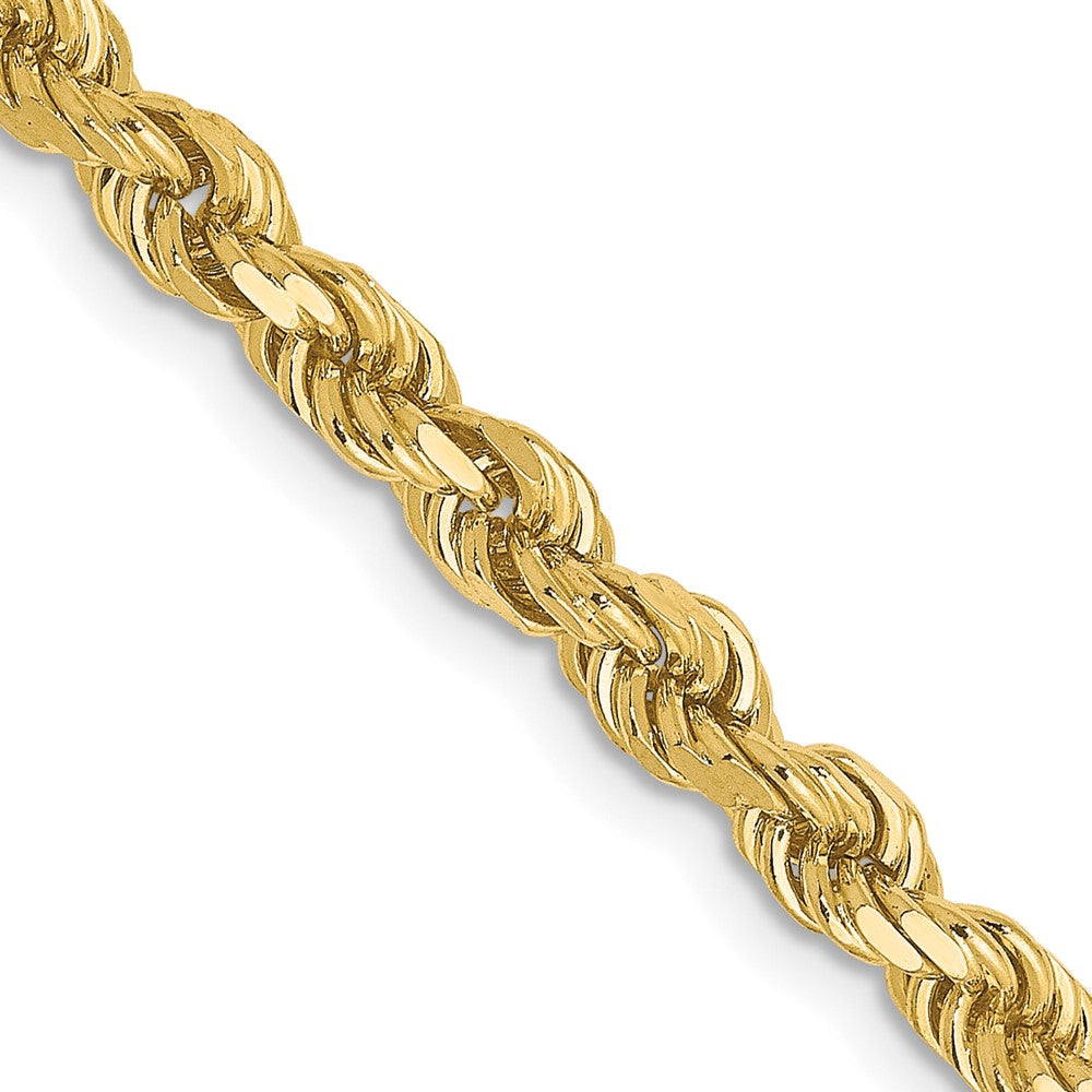 18 Inch 10K 3.5mm Diamond-Cut Rope Chain Necklace