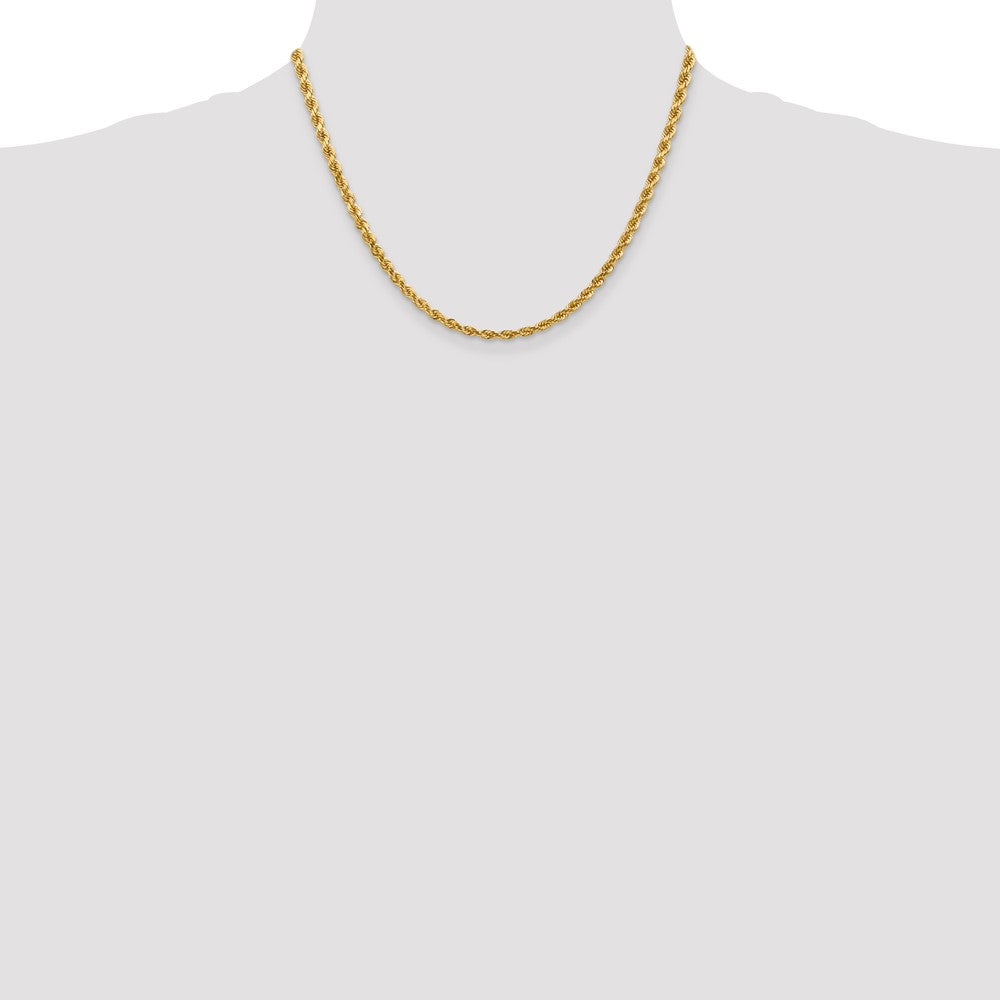 18 Inch 10K 4mm Diamond-Cut Rope Chain Necklace