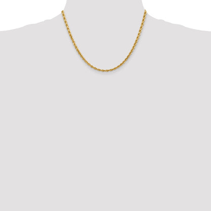 18 Inch 10K 4mm Diamond-Cut Rope Chain Necklace