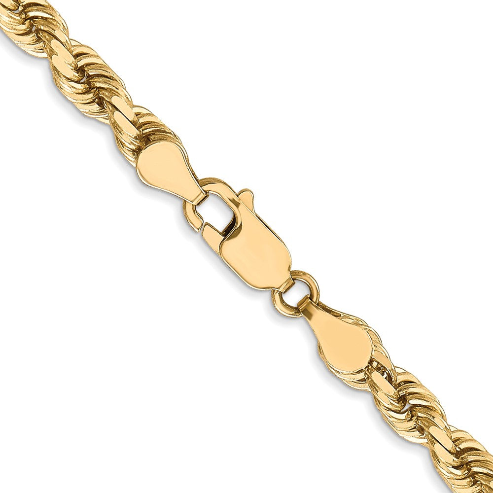 22 Inch 10K 4.5mm Diamond-Cut Rope Chain Necklace
